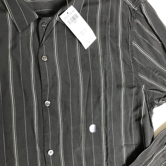 NEW Abercrombie & Fitch Gray Striped Long Sleeve Button Up Shirt Mens Sz S L53 - Picture 3 of 4